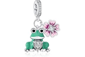 NUNUYAYA Perles Charms Argent Sterling 925 Breloque Pendentif Flower Clips Brithday Friends Heart Bead Compatible pour Femmes Filles Européen Bracelets Colliers