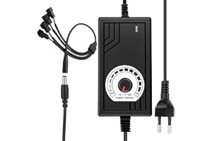RNPKZ Fläkthastighetsregulator, 4 Pin Pwm Fläktkontroll + 12V nätaggregat, DC 3-12V Justerbart nätaggregat, 100-240V AC Juste