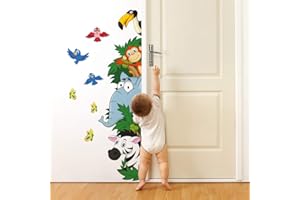 kina R00005 Adesivi Murali Bambino Ecologici e Anallergici Soffice Effetto Tessuto Riposizionabile Zoo Giungla Decorazione Muro Neonato Cameretta Asilo Nido Carta da Parati - Misura 100x30 cm