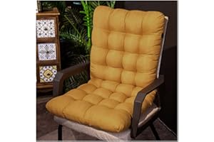 SHTGOI Lot de 1 coussin de chaise - 45 x 100 cm - Coussin de chaise de jardin - Coussin de dossier épais - Curcuma