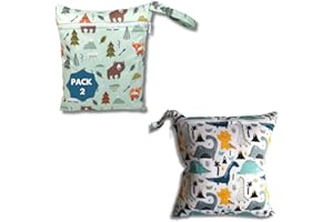 APUKESE Bolsa Merienda Infantil Tela Impermeable y Reutilizable - Personalizada para Niños - Gran Capacidad y Diseño Versátil. con 2 Compartimentos Interiores.(Pack 2)