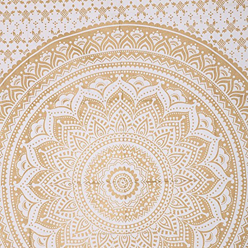 Original-Gold-Ombre Twin Größe Tapestry von RawyalCrafts Mandala Hippie Teppich, Hippie Wandbehang Tapisserie, böhmische Tapisserien, Königin Mandala Home Decor - 2