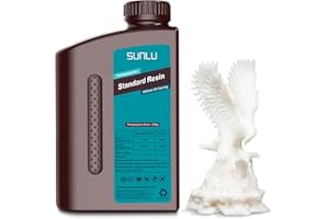 SUNLU Standard Resin, 405nm UV Luce Polimerizzante Resina, SLA Resina Stampante 3D Resina Fotopolimerica, LCD 3D Printing Resin, Ritiro Basso e Polimerizzazione Rapida, 1000G Resin (Bianca)