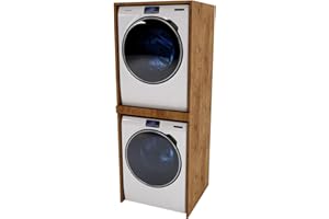 ‎CRAFTPAK CraftPAK Waschmaschinenschrank geeignet für Waschmaschine & Wäschetrockner | Waschmaschinenschrank | Überbauschrank für Badezimmermöbel Größe 66x180x65 cm Farbe Retro