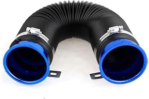 sourcing map 80mm diamètre entre admission air froid Voiture Tuyau Flexible Kit flexible bleu noir