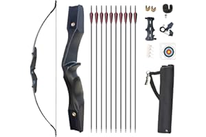 Monleap Archery 53" Takedown Recurve Bogen und Pfeil Set für Erwachsene Rechtshänder Langbogen Kit Gerader Bogen für Anfänger Schießübungen 30 40lb