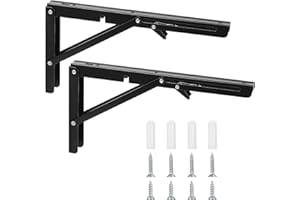 YiPHomn Consola plegable, bisagras resistentes plegables, soportes de estante angular, ángulo plegable de hierro de 90 grados, ángulo de estante plegable para el hogar, cocina, oficina, mesa, pared -