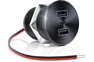 GIBBAB 72W USB-uttag för husbil i aluminium, 12V/24V, 3 portar