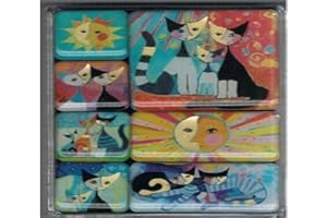 Fridolin Rosina Wachtmeister przezroczyste pudełko z 7 magnesami, metalowe, kolorowe, 9,5 x 7 x 2 cm