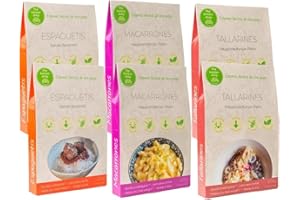 THE KONJAC SHOP Konjac Shop – Zestaw 6 x 270 g Makaron Shirataki Bezglutenowy, Wegański, Niskokaloryczny Keto, Low Carb Spaghetti, Penne
