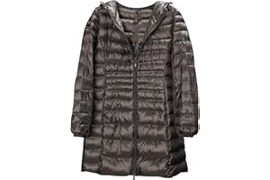 HAXNOHEY Plumifero Ultraligero Mujer Largo Chaqueta Plumas Capucha Ligeros Mujer Plumífero Ligero Plumon Señora Plumiferos Abrigo Abrigos Cazadoras Chaquetas Plumas Mujer Down Puffer Jacket Mujer Talla Grande