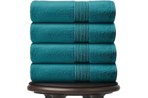 GC GAVENO CAVAILIA Hand Towels 4Pack | Teal Hand Towels For Bathroom Set of 4 (50 x 80 Cm) | Fast Dry & Highly Absorbent Egyptian Cotton Towel | 450 GSM Hand Towel Spa Hotel Gym Towels Set