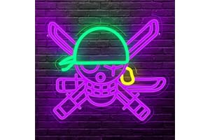 PILOYINDE One Piece Neon Roronoa Zoro Neon Sign Anime Zoro Neon Pour La Décoration Murale One Piece Néons Pour Les Fans De Zoro Décoration De Chambre Cadeaux De Noël Cadeaux Pour Hommes