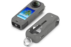 FTRONGRT Cover Compatibile con Insta360 X5, Antigraffio, Silicone Morbido Custodia Protettiva Compatibile con Insta360 X5 Telecamera.Grigio Scuro