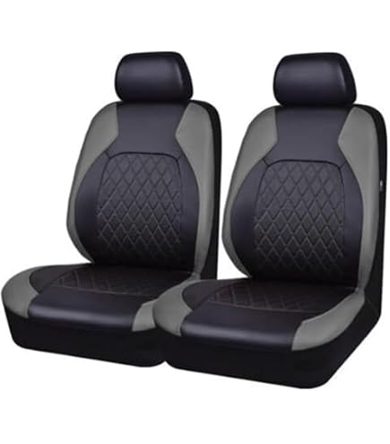 Luxury Black Quilted Diamond Faux Leather Seat Covers For Fiat Doblo & Cargo Front Seats