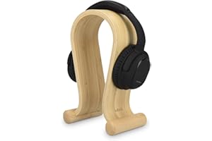 kalibri Kopfhörerhalter Kopfhörerständer Universal Holz - Kopfhörer Halter Headset Halterung - On Ear Headphone Stand - Bambus Holz in Hellbraun
