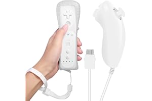 Nizirioo Wii-Fernbedienung Gamecontroller: Wii Fernbedienungen, Wii Controller Remote mit Nunchuck für Wii Vernbedinung Remote Plus Ersatz Kontroller, Wii Fernbedienung für Wii/WiiU Konsole(Weiß)