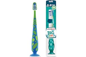 Aquafresh Kids Toothbrush Big Teeth, Developed for children aged 6-8 years old by dental experts in plastic free packaging, soft bristles.