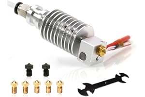 IMETRX V5 J - head I3 Mega hotend 12V mit 2 stück V6 - düse aus gehärtetem - Stahl 0.4mm 5 stück V6 - messingdüsen 0.4mm für anycubic Mega I3, mise à niveau de la série prusa I3 3D Drucker teile