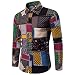 Produktbild DAY.LIN T Shirt Herren Herren Beiläufig Langarm-Shirt Business Slim Fit Hemd Drucken Bluse Oberteil Herrenmode Casual Slim Blume Langarm-Shirt Plus Dünger Plus Size Shirt (2XL=EUXL)