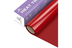 Zwanzer Heat Transfer Vinyl Bundle - 12" x 12ft(30.5 x 366CM) Red Iron on Vinyl Roll for Cricut & Silhouette Cameo, Red HTV Vinyl Roll for T-Shirts Clothing, Pillowcase, Textile, Easy to Cut & Weed