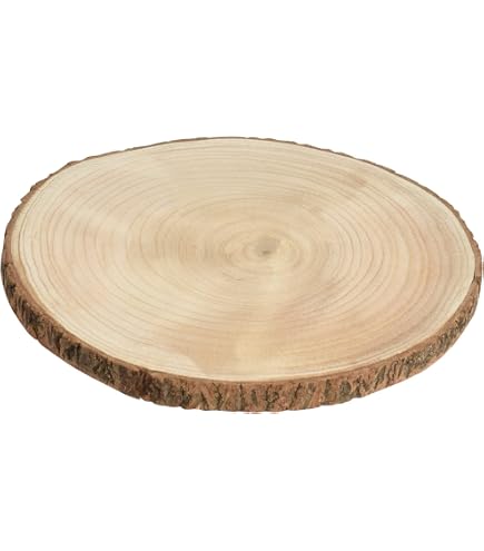 Dekobrett Baumscheibe Holz Holzbrett Brett Tablett Tischdeko Holzscheibe Ø 25 cm Küche, Haushalt & Wohnen
