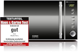 CASO | MG20 Ceramic menu 2-in-1 Mikrowelle mit Grill | Keramikboden und Grill-Rost für 2 Ebenen, 900 W, 1000 W Grill, 20 L, E