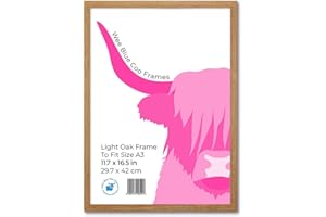 WEE BLUE COO A3 Light Oak Wooden Picture Frame 11.7 x 16.5 Inch (29.7 x 42cm) Acrylic Safety 'Glass' Photo Frame
