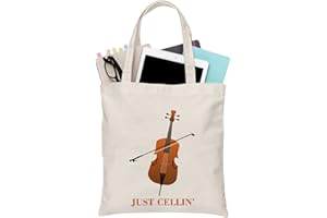 PLITI Cello Gift Cello Music Tote Bag Just Cellin’ Funny Cello Cellist Orchestra Musician Reusable Handbag Cello Player Gift