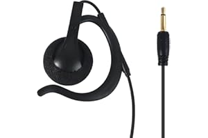 YNIBST Auricular Solo Escucha para Walkie-Talkie, Auricular en Forma de G con Diseño Ampliado, Compatible con Motorola Kenwood BaoFeng Midland 1 Pin 3.5mm Radio o Micrófono (Jack Recto 3.5mm)