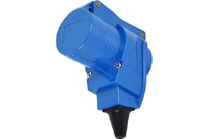 Electraline 55086 Toma de corriente angular cableable, toma de corriente industrial doble IP44 (CEE 2P+E + Schuko) Apto para 