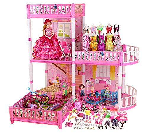 LINAG Niños Muñecos Casasplantillas Rompecabezas DIY Pretender Jugar Casa Decoración Juguetes Miniatura Modelo Muebles Accesorios Puzzle Regalo Plástica Cumpleaños Toy-5948