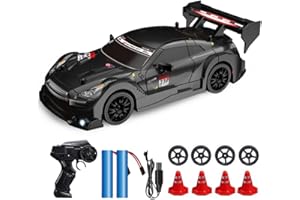 Vmxlso RC Drift Car, 1:24 Remote Control Car, 2.4GHz 4WD, with Cool Lighting, Racing Tires, 2 Batteries, 20km/h High Speed 4WD, Mini RC drift car Toy Gifts, for Drift and Race