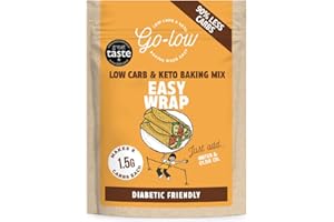 GO-LOW EASY LOW CARB & KETO GOODNESS GO-LOW Keto Wrap Mix - 1.5g Carbs, Low-carb & Diabetic-Friendly. Sugar-Free, High Fibre, Wholefood Ingredients, Gluten-Free, Vegan & Paleo. No Additives - Just Simple Goodness. Soft & Flexible Wraps
