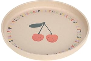 LÄSSIG Piatto per bambini senza melamina, senza BPA, per lavastoviglie e microonde/Plate Happy Fruits Cherry