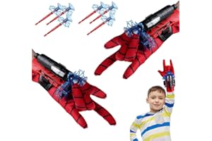 IUKUNNE Lot de 2 Gant de Lanceur Spider,Gant de Lanceur,Launcher Gant de Cosplay en Plastique,Lanceur Gants de Lancement Jouets de Poignet Lanceur de héros Gants de Lanceur Spiderman pour Enfants