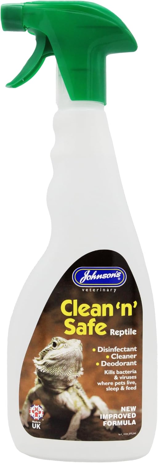 Johnsons Clean 'N' Safe Reptile 500ml - Disinfectant Spray for Vivaria, Kills Bacteria & Viruses