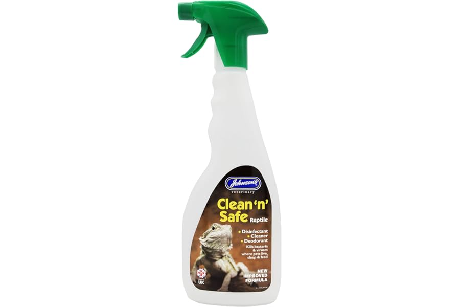 Johnsons Clean 'N' Safe Reptile 500ml - Disinfectant Spray for Vivaria, Kills Bacteria & Viruses