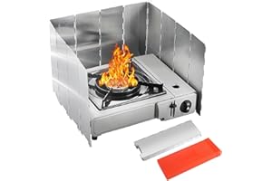 BEELUKY Paravento Fornello Campeggio Parabrezza Campeggio Pieghevole Parabrezza Fornello a Gas Pieghevole e Portatile per Campeggio Picnic Barbecue