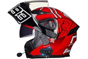 DYOYO Bluetooth Integrated Modular Flip up Front Motorcycle Helmet Motorbike Crash Modular Helmet With Anti-Fog Dual Visors DOT/ECE Approved Noise Reducation for Men Women 54~63CM