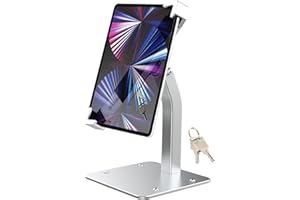 Oilcan Soporte Tablet Seguridad, Porta iPad Antirrobo para Mesa, Soporte Tableta Quiosco Minorista Cerradura [Rotación 360° & Robusto] para iPad, Galaxy Tab, E-Reader, Amazon Fire, 7-11"