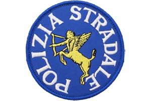 CR PATCH FACTORY 2 pezzi POLIZIA STRADALE Italia Militare Ricamato Patch Badge con Gancio e Loop Backing