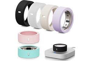 Hexasider [6 Pack] Smart Protective Case for Oura Ring Gen 4/3/Ultrahuman, Anti-Fall Elastic Silicone Cover Accessories (M fo