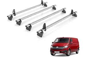 VAN DEMON Rhino Roof Rack for VW Transporter 2002-2022 [Suitable for T5/T6 Models] 4 Roof Bars + Loadstops - T54FL/KLS2