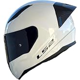 LS2 Rapid 2 Race White Motorcycle Helmet, ECE 22.06 Certified Racing Design, Improved Ventilation, Pinlock Compatible Visa