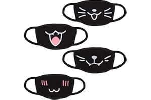 UOCAI Maschera Anime 4 Pezzi Femboy, Mascherina Kawaii Cotone Riutilizzabile,dolce paradenti maschera Cartoon Cosplay Manga Maske Maschere Antipolvere Lavabili per Uomo Donna Bambini Scuola Outdoor Party