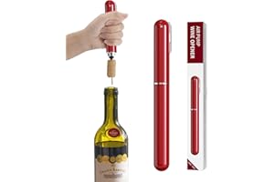 JOQINEER Ouvre-vin à pression d'air 2-en-1 avec coupe-papier Ouvre-bouteille de vin Ouvre-bouteille à pompe à air facile à ouvrir Tire-bouchon de voyage portable Tire-bouchon à vin à main