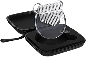 Koldot Clear Kalimba 17 Keys Engraved With Notes Bear Shaped Thumb Piano Solid Finger Piano Clear Body Cute Crystal Acrylic Kalimba With Tuning Hammer Hard Case Gifts