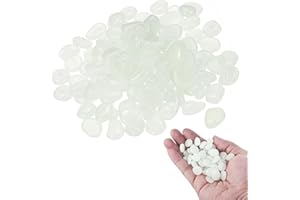 YSBCNK 500PCS Glow in The Dark Pebbles, Glow in Dark Luminous Cobblestones Glowing Pebble Rock Stones, Garden Stones Decorative White Pebbles for Garden, Potted Plant, Fish Tank