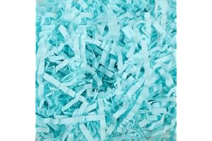 Mamiddle Paglia per Cesti Decorativa - 200g Raffia per Riempimento Regali, Filler per Cestini, Scatole e Decorazioni - Materiale per Party, Matrimoni, Natale (Blu chiaro)